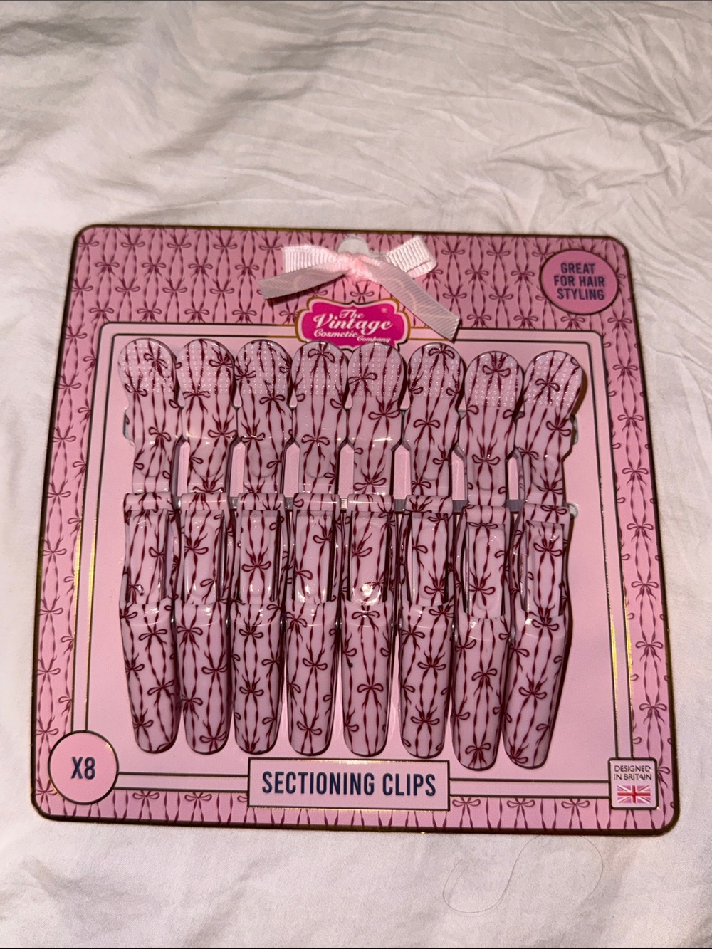 Pink Sectioning Hair Clips - Pack of 8